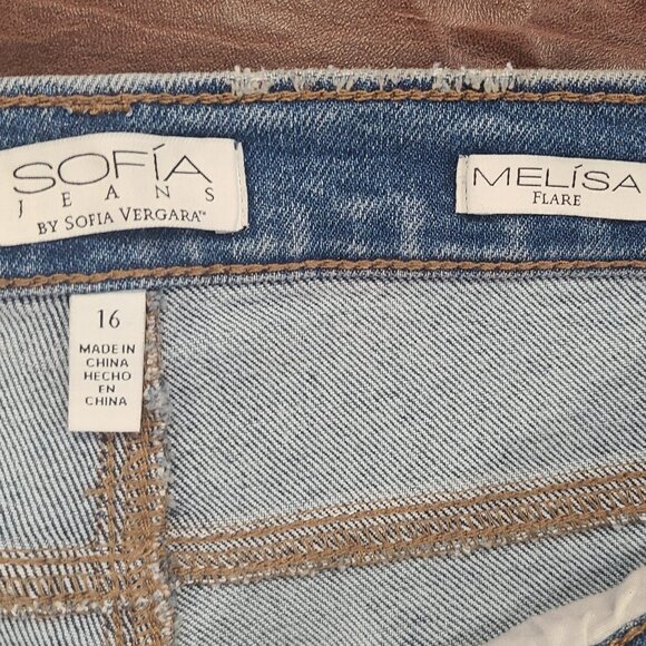 Sofia by Sofia Vergara Women's and Women's Plus Melisa Flare High Rise Jeans Sz - Picture 9 of 12